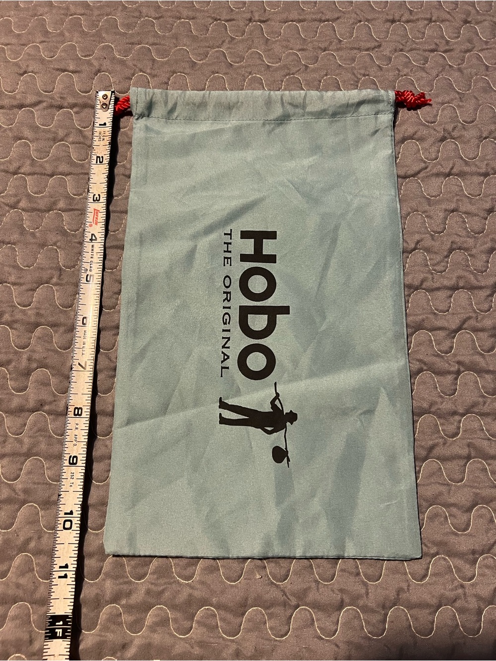 HOBO Light Blue Drawstring Logo Dust Bag with Red Cord